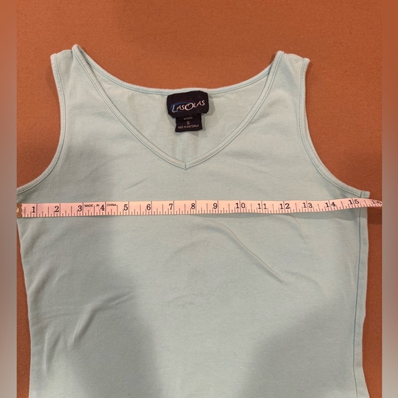Las Olas Turquoise Sleeveless Top - size small - Picture 7 of 8